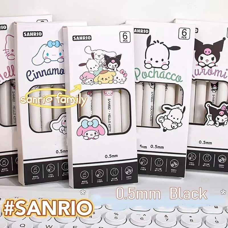 

6 Pcs Pulpen Gel Aesthetic Pena Pen Retractable Stationery Korea Cute Gel Pens Bolpoin Lucu Pulpen Gel 1 Pack Tinta Hitam Perlengkapan Sekolah And Kantor For Student Back To School Office Stationery