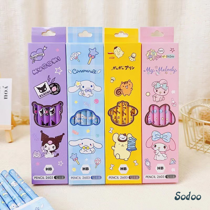 

[COD] Pensil Kartun Sanrio Set 12 Potong Pensil Murid Pensil Gambar Anak -SO