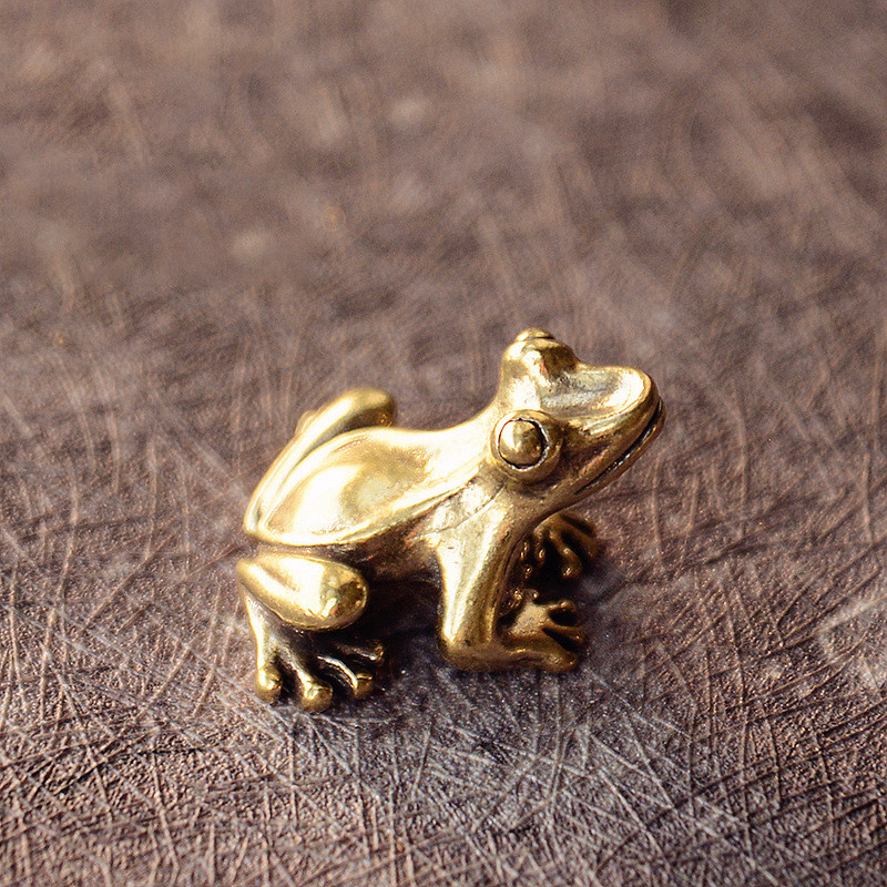

Retro Copper Small Cute Frog Figurines Miniature Desktop Ornament Decorations Accessories Metal Brass Animal Toad Tea Pet Decors