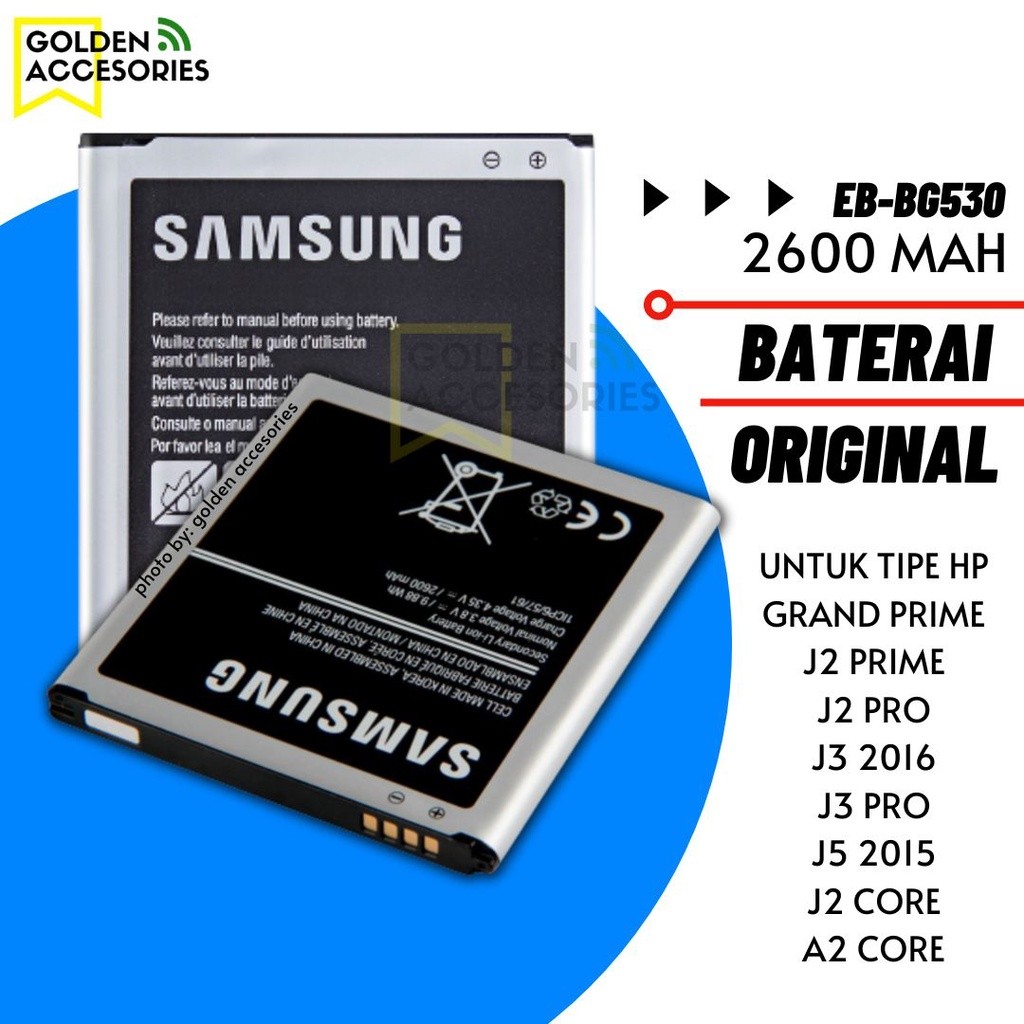 BATERAI HP SAMSUNG J2 PRIME original EB-BG530 for grand prime G530/G531/galaxy J2 prem/J5/J3/J2 pro/