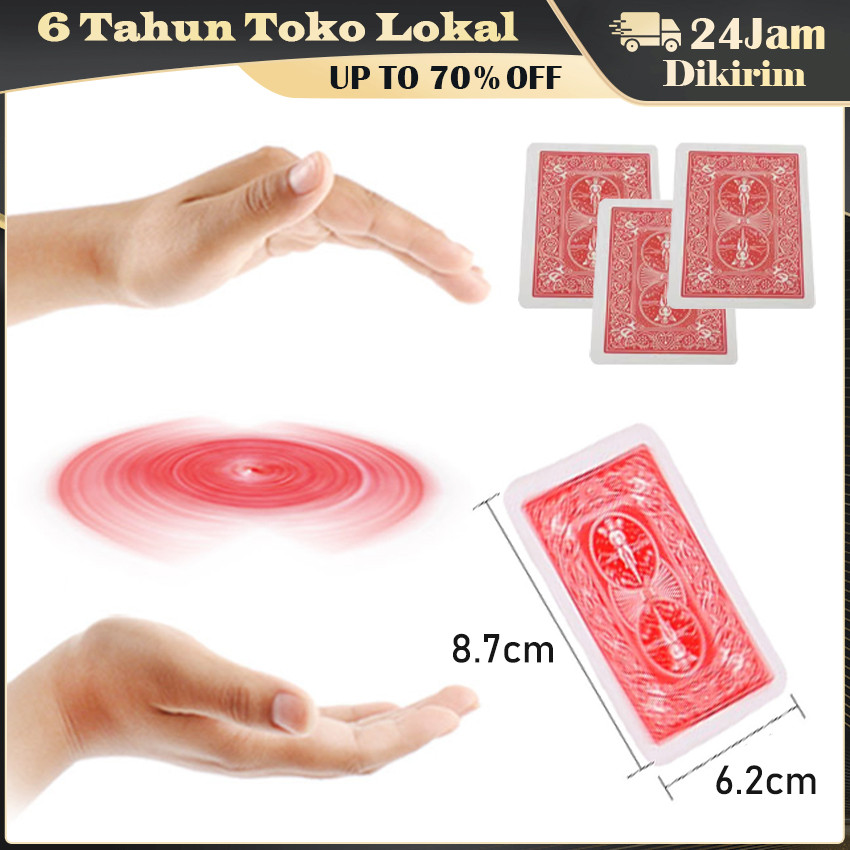 Magic Flying Card Set / Kartu UFO Terbang dengan Trik Sulap / Benang Tersembunyi, Lilin Sulap, Pandu