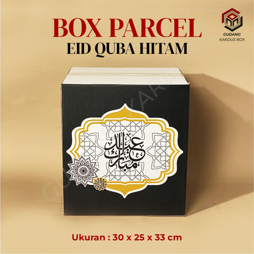 

BOX KALIGRAFI QUBA HITAM A1/30 x 25 x 33 cm-BOX PARCEL IDUL FITRI SEMBAKO/PARCEL LEBARAN/HAMPERS SEMBAKO