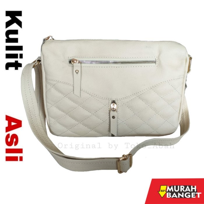 tas selempang wanita simple elegan Tas Kulit Wanita Asli Garut Tas Selempang Simple Elegant Tas Puti
