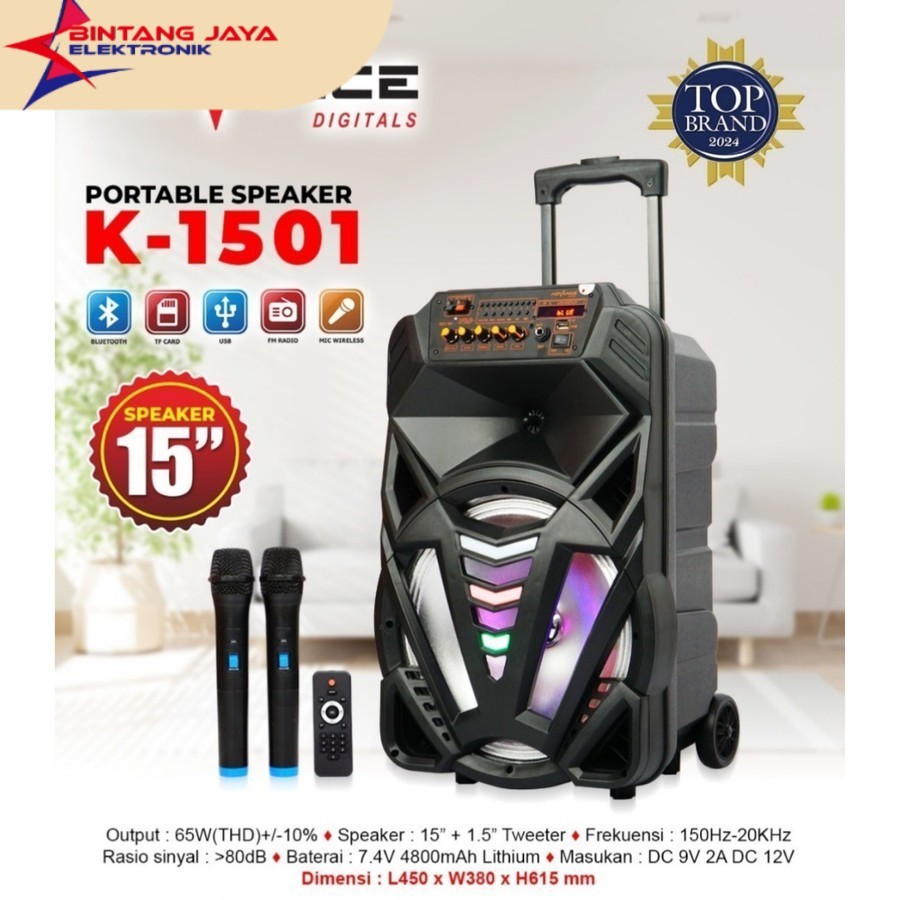 Speaker Trolley Advance K-1501 Double MIC !!! / Speaker portable advance K-1501