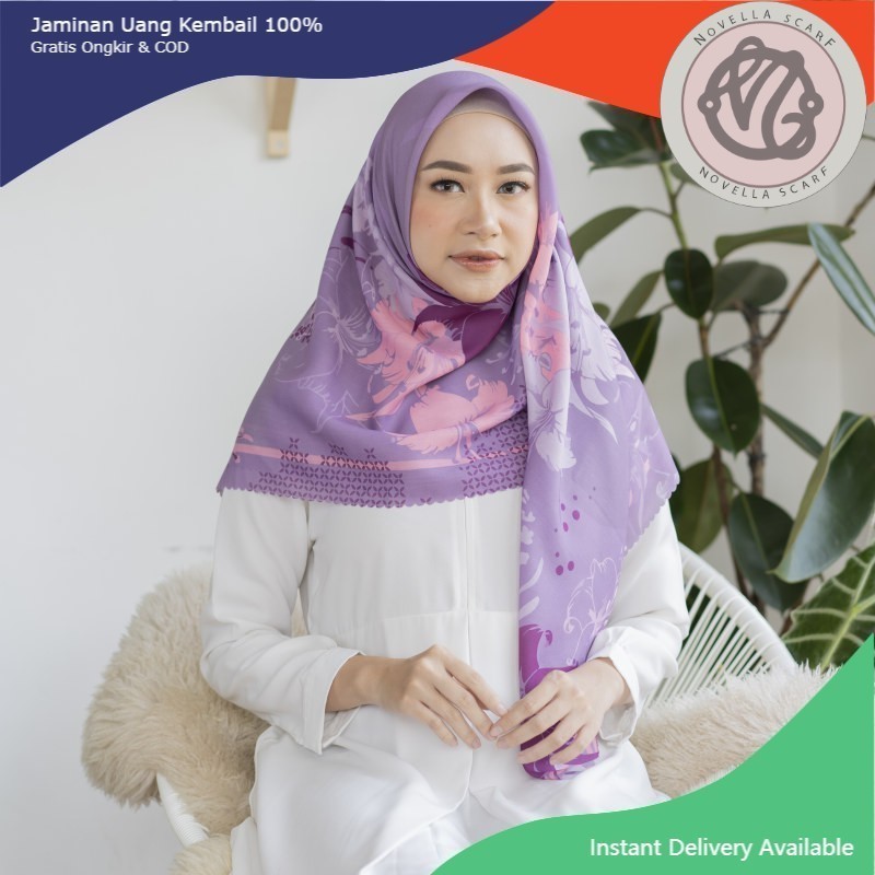 OFFICIAL NVL Beyza In Purple | THE NOVELLA SCARF (Superfine Voal Hijab Premium) BEST PRICE