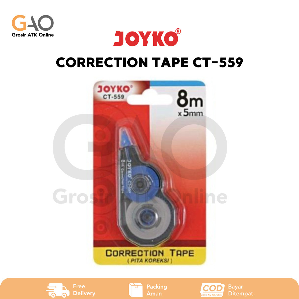

Correction Tape Tipex Kertas Pita Koreksi Joyko ( 8 meter x 5 mm ) CT-559