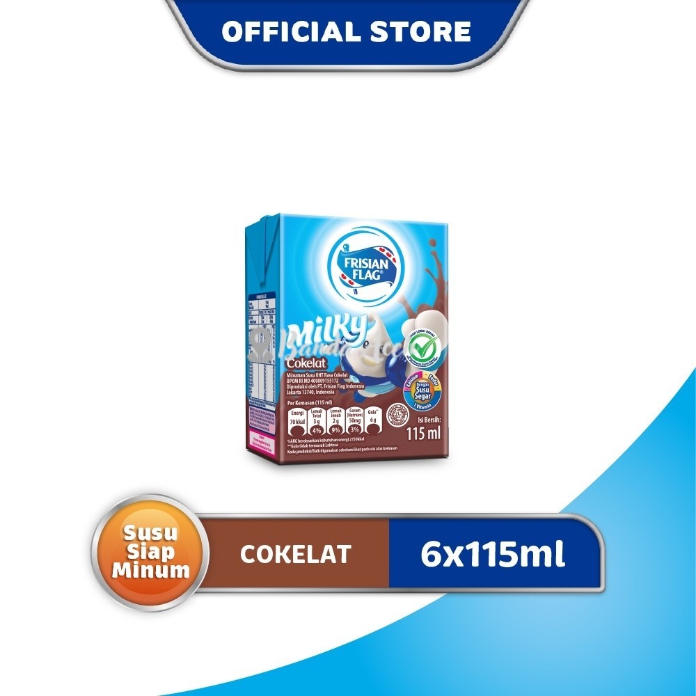 

(Aceh) Frisian Flag UHT Milky Cokelat 115ml (6pcs) Multipack