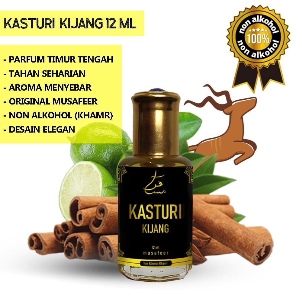 PARFUM KASTURI KIJANG 12 ML | MINYAK KASTURI ASLI | MINYAK WANGI ARAB NON ALKOHOL 100%