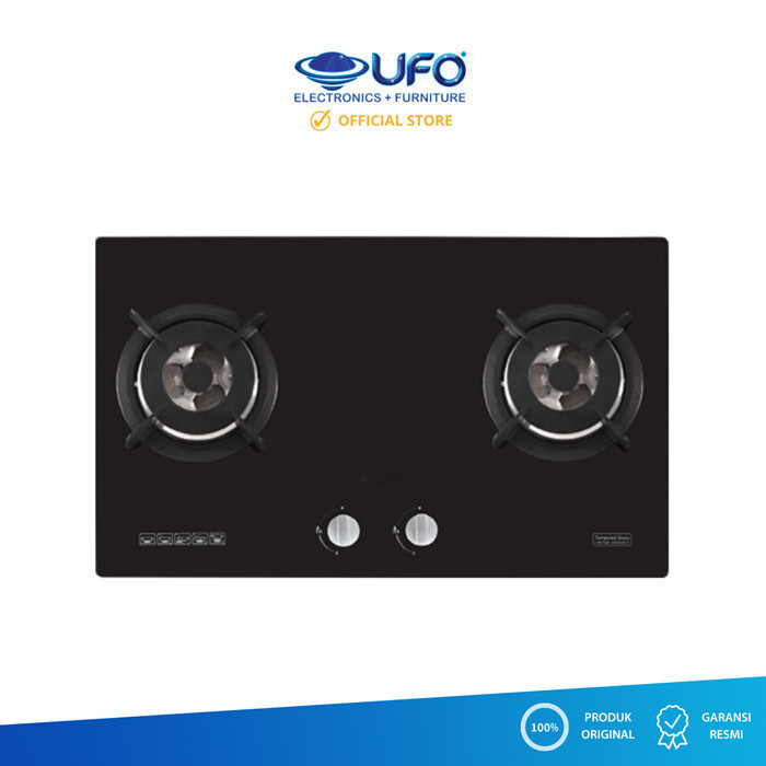 Delizia DHH82AS3GHMR Built In Gas Hob 80 CM Kompor Tanam Gas 2 Tungku