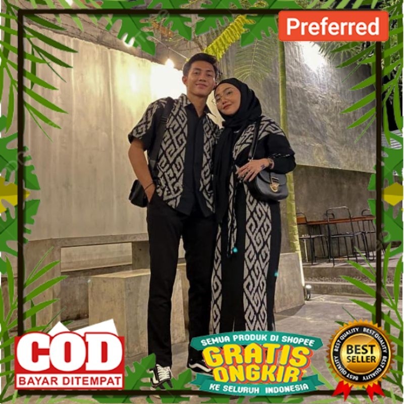 CLARA DRESS BLACK Couple Tenun - Baju Tenun Couple - Dress Kondangan - Couple Tenun - Batik Batik Co