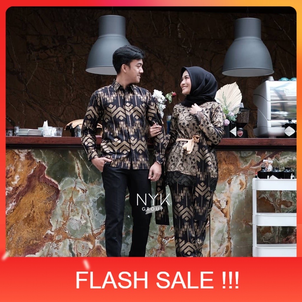 PROMO NEW ARRIVAL | Nayaka Batik - Batik Couple Moza Tulle Payet | Kebaya Couple Modern | Kebaya Lam