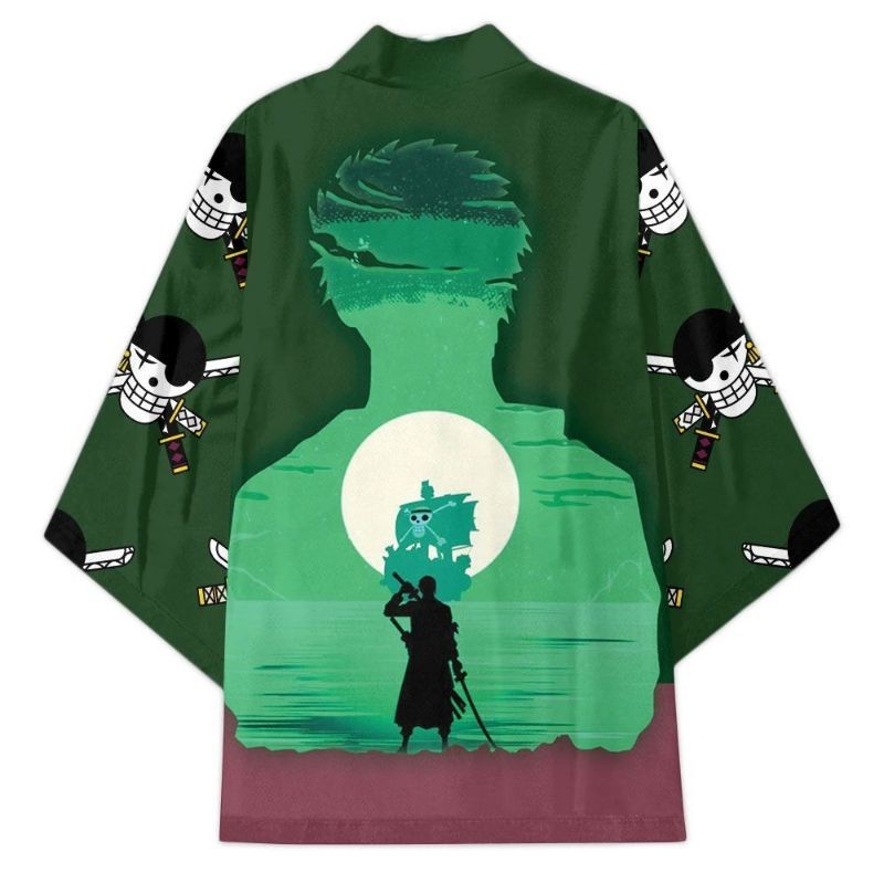 Kimono Haori Anime One Piece Zoro Hijau Aceindoprint