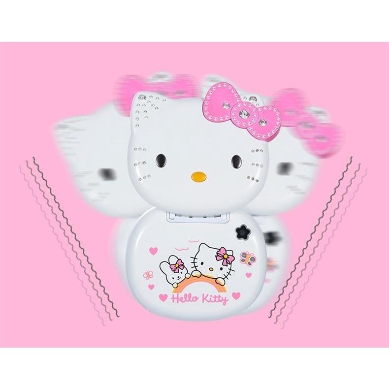 HP Lucu Mini Hello Kitty Girl Phone K688 Quad Band Flip Cartoon Mobile Phone Unlocked Anak Mini Dual