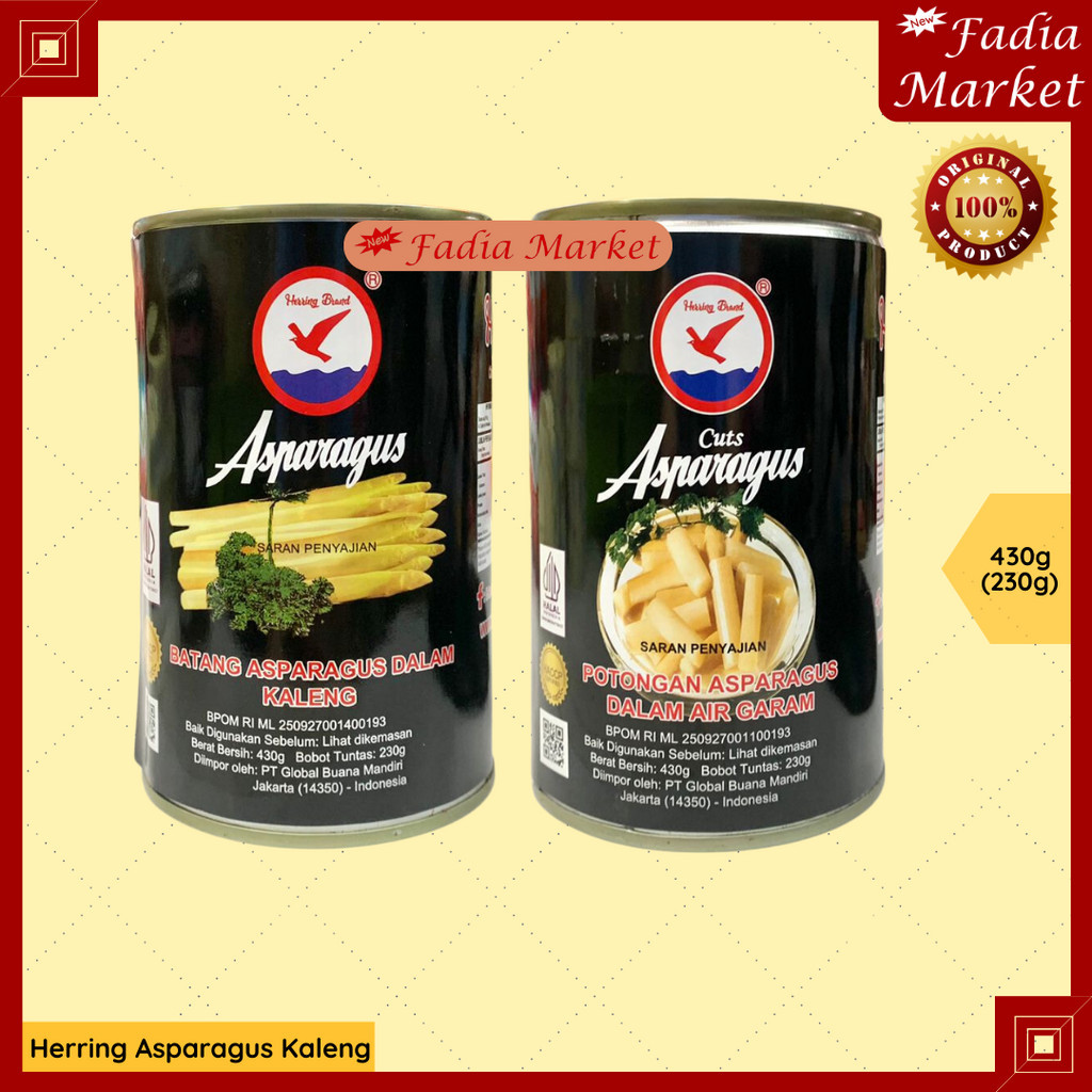 

Herring Brand Asparagus Kaleng Cuts Spears Pendek Panjang 430g (230g)