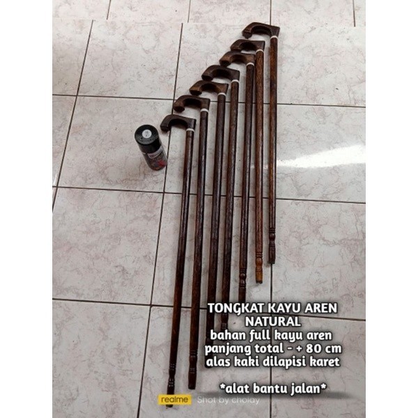 TONGKAT KAYU AREN NATURAL ( tongkat alat bantu jalan)
