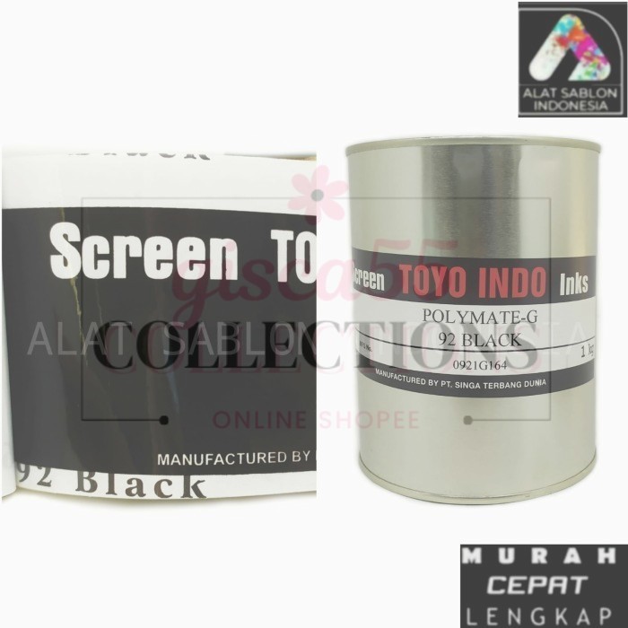 

TINTA TOYO POLYMATE BLACK G92 HITAM TINTA SABLON PLASTIK 1kg