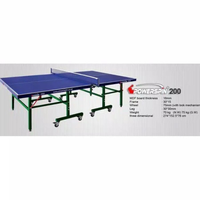 Meja Pingpong / Pimpong / Tenis Meja POWER SPIN 200 ORIGINAL
