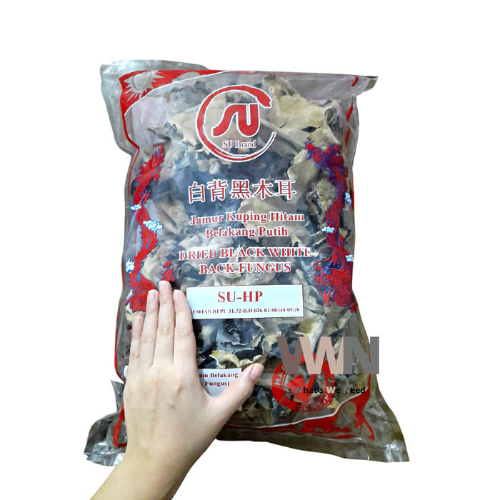 

Jamur Kuping Hitam Putih 1kg/ SU Brand Dried Black White Back Fungus