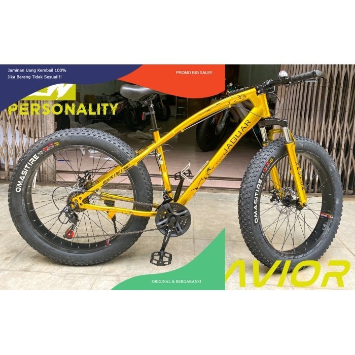 PROMO FLASH SALE Sepeda MTB Fat Bike 26 inch Xavior XVCM SUPER JAGUAR 21 speeds - Yellow Gold, XL