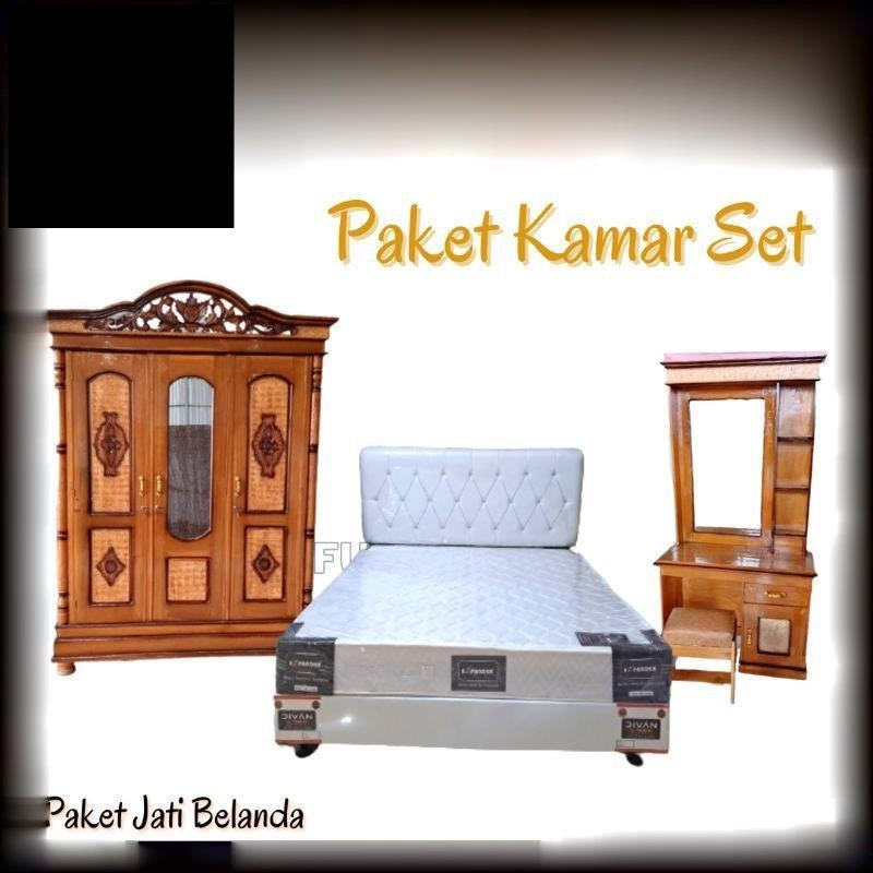 (COD) Paket Lamaran Seserahan Furniture Kamar Set / Spring bed Full Set 160x200 / Paket Lamaran No 2