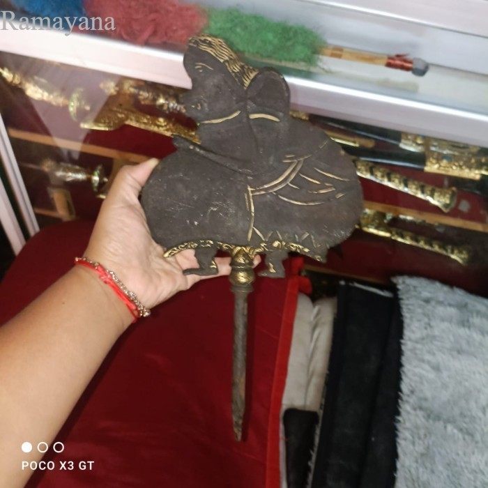 

keris semar kinatah emas full kuningan emas kinatah bk megantara sengk Antik