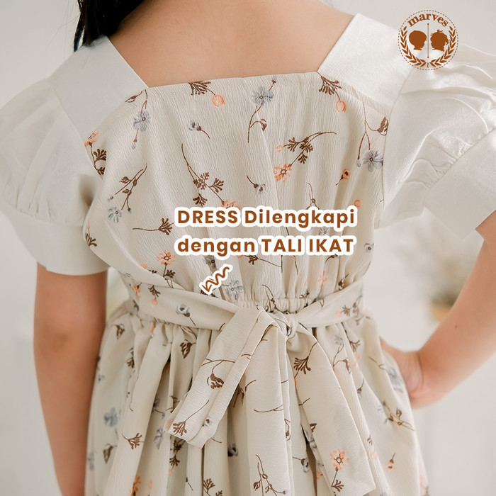 Dress Anak Perempuan Zeline Bahan Crinkle Usia New Born Hingga 8 Tahun - Carrington Beige, Baru Lahi