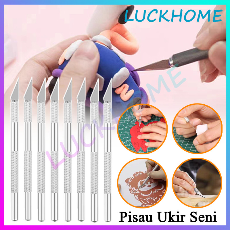 

Pisau Ukir Seni Sayat Ukir Pen Cutter Kirigami Knife Metal Handle Blade Pisau Cutter Cutter untuk dekorasi fondant