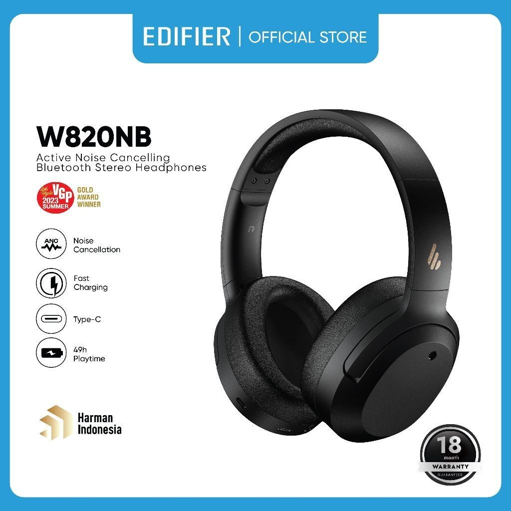 EDIFIER Headphone W820NB Wireless ANC BT5.0 Stereo Headphone