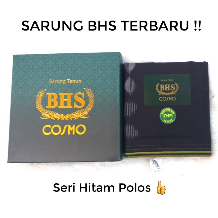 Sarung BHS Hitam Polos Mercericed Mesres  Murah   - Hitam Cosmo