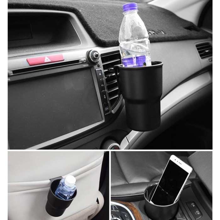 3in1 Tempat Botol Tong Sampah Gantung Ac Pintu Mobil Car Cup Holder Asbak Universal clip Jepit Celah