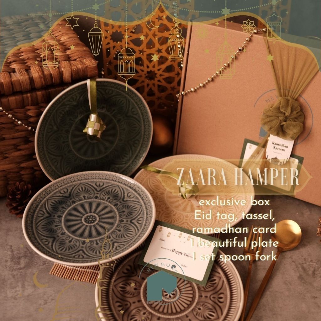 

Hamper lebaran hampers idul fitri hadiah hari raya ZAARA parsel ramadan parcel ramadhan paket kado gift parcel tableware piring momiji hadiah kado set SET HAMPERS