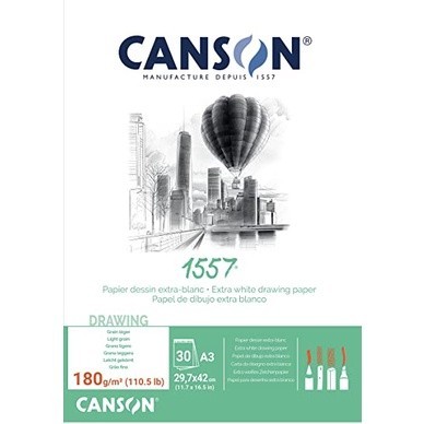 

CANSON 1557-JA DRAWING 30S A3 180GR BANTEX - 204127415 /KERTAS CAT AIR