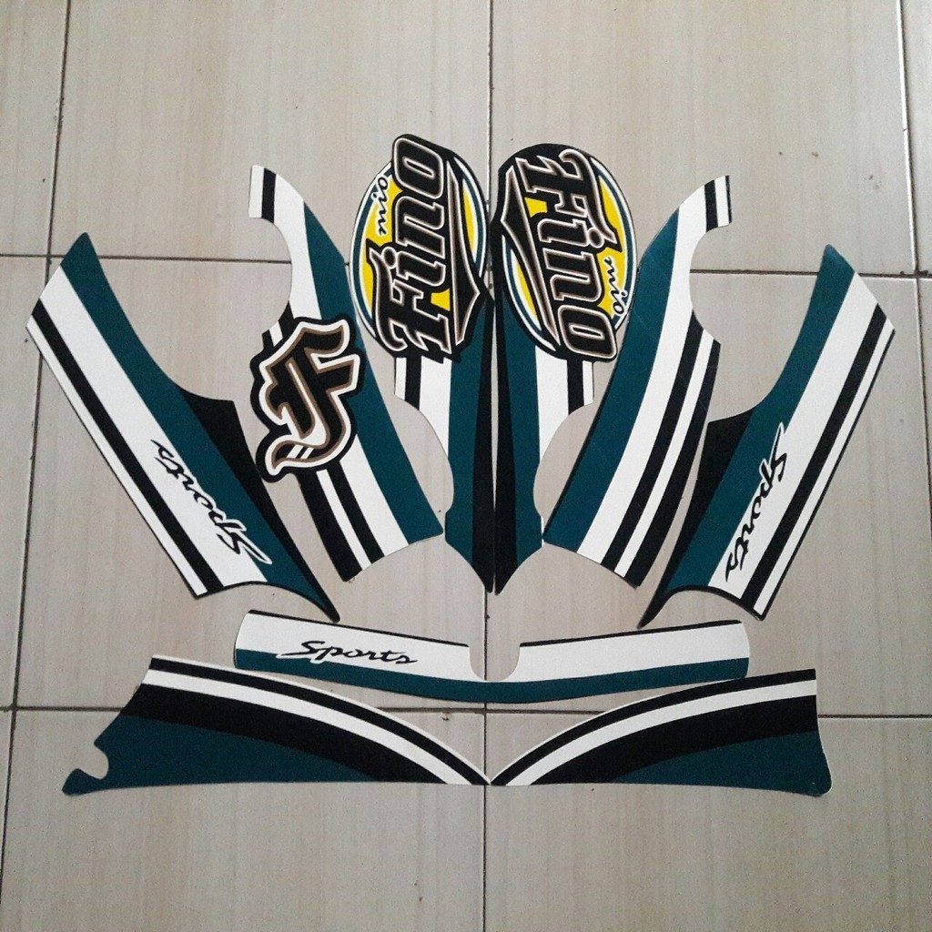 striping sticker motor yamaha fino 2013 putih orange