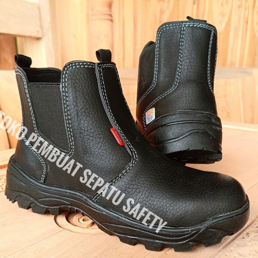 Sepatu Safety Elastis Kulit Sintesis Premium King Skn Ujung Besi Sepatu Safety Proyek Sepatu Safety 