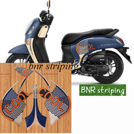 Striping scopy scoopy stiker honda scoopy fi fashion thn 2021 2022 biru doff