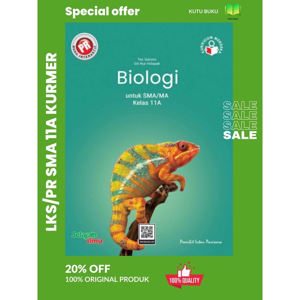 Buku Pr/Lks Biologi Kelas 11/XI SMA/Ma Semester 1 Kurikulum Merdeka Intan pariwara Tahun 2024 terbar