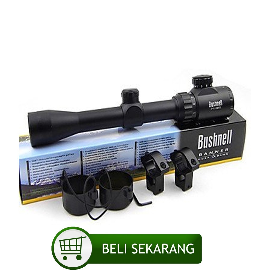 Bushnell 3-9x32 EG Banner Dusk & Dawn Lighted Scope, Teleskop Senapan Angin Merk Bushnell 3-9X32 TMS
