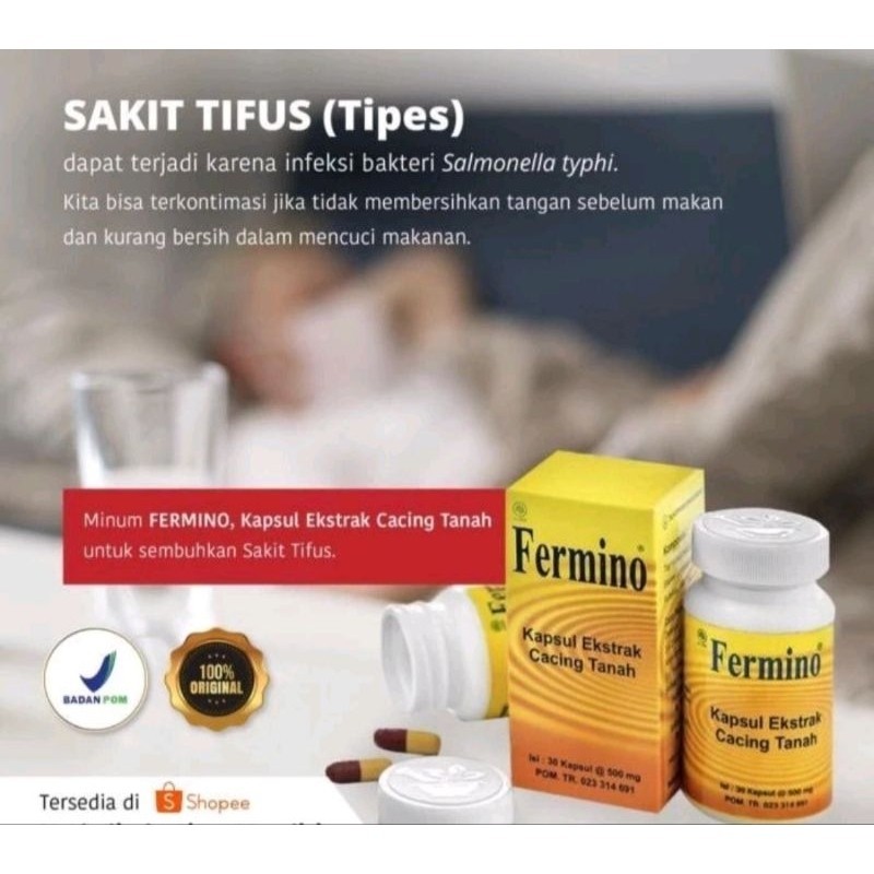 FERMINO KAPSUL 20S CACING KAPSUL OBAT TYPUS TIPES DEMAM
