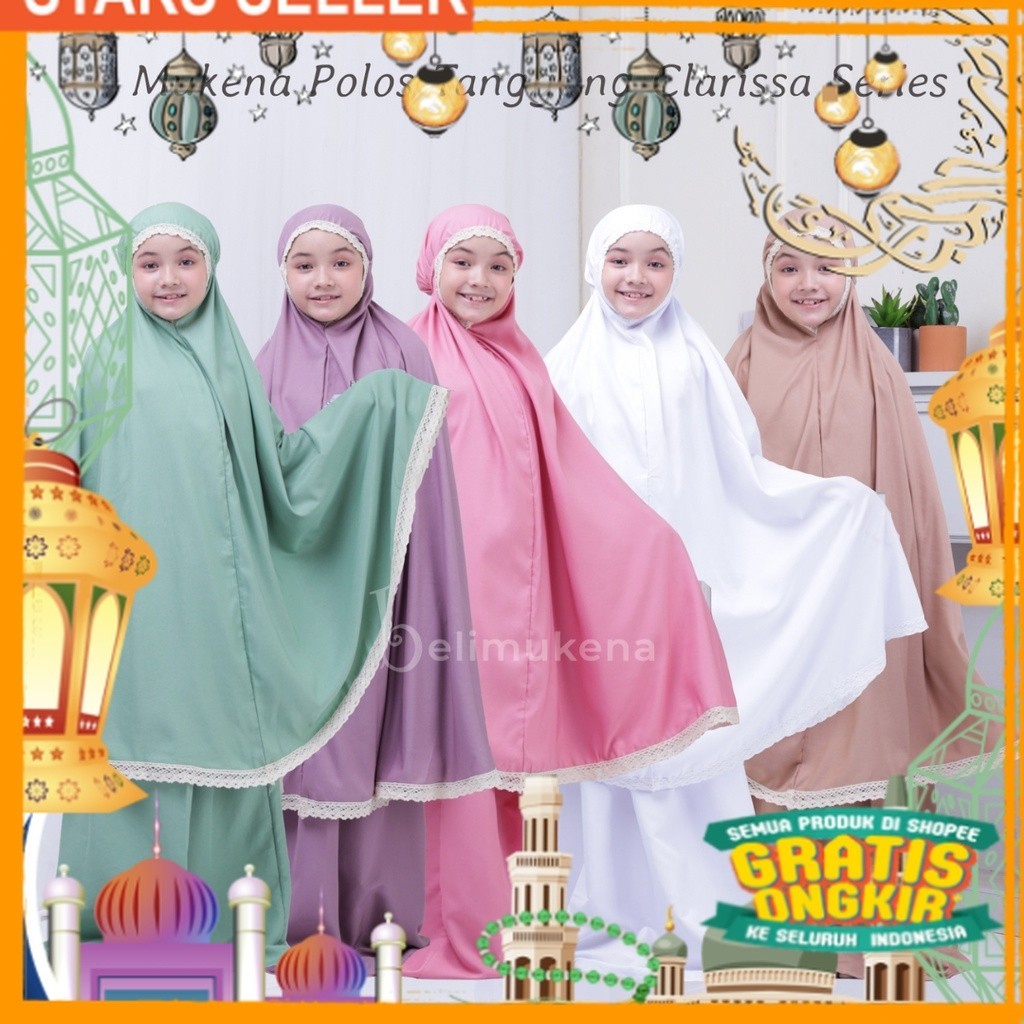 [KIDS] Mukena Anak Rayon Polos bahan adem untuk anak SD usia kisaran 7-12 tahun Premium Grosir/ Pink