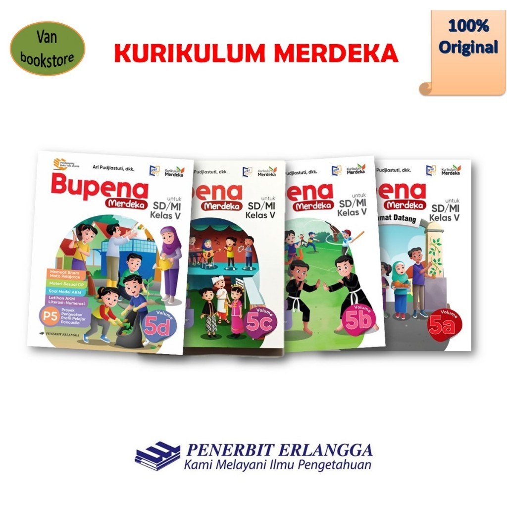 Bupena SD Kelas 5 Vol A B C D - Kurikulum merdeka Bonus Kunci Jawaban