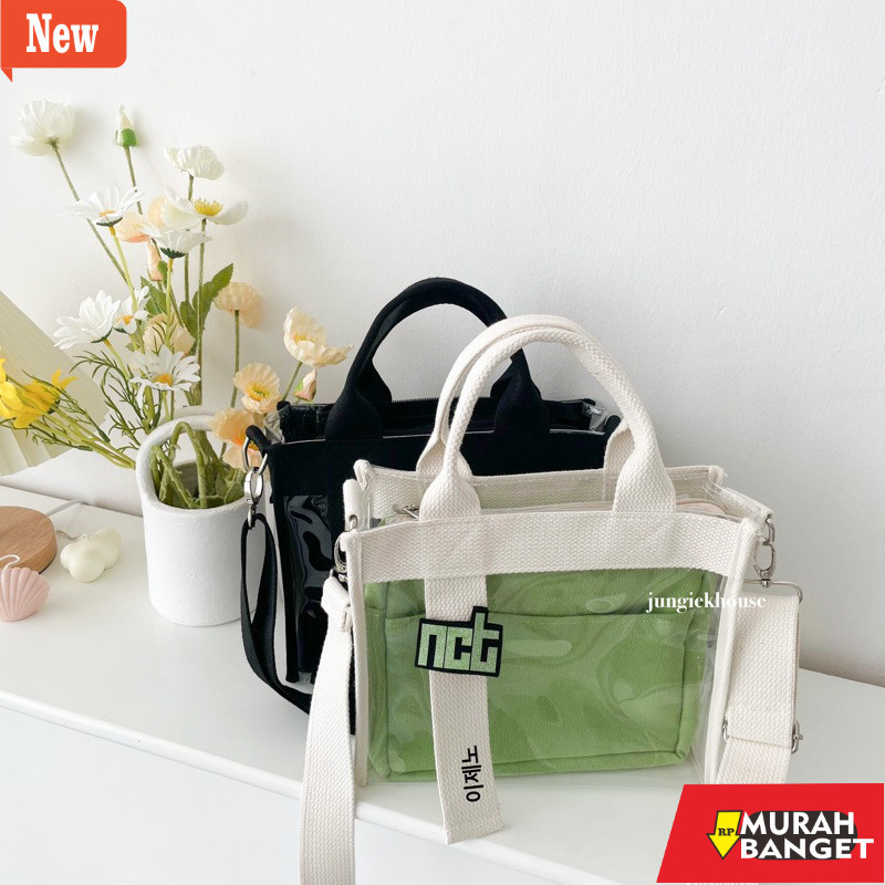 Tas untuk lebaran- Minnah Bag PVC PREMIUM 민나 가방 (Free custom name + Pin) PVC BAG TAS KONSER TAS TRAN