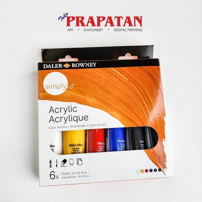 

Daler Rowney Simply Acrylic Set 6x75ml | Cat Akrilik -YY41