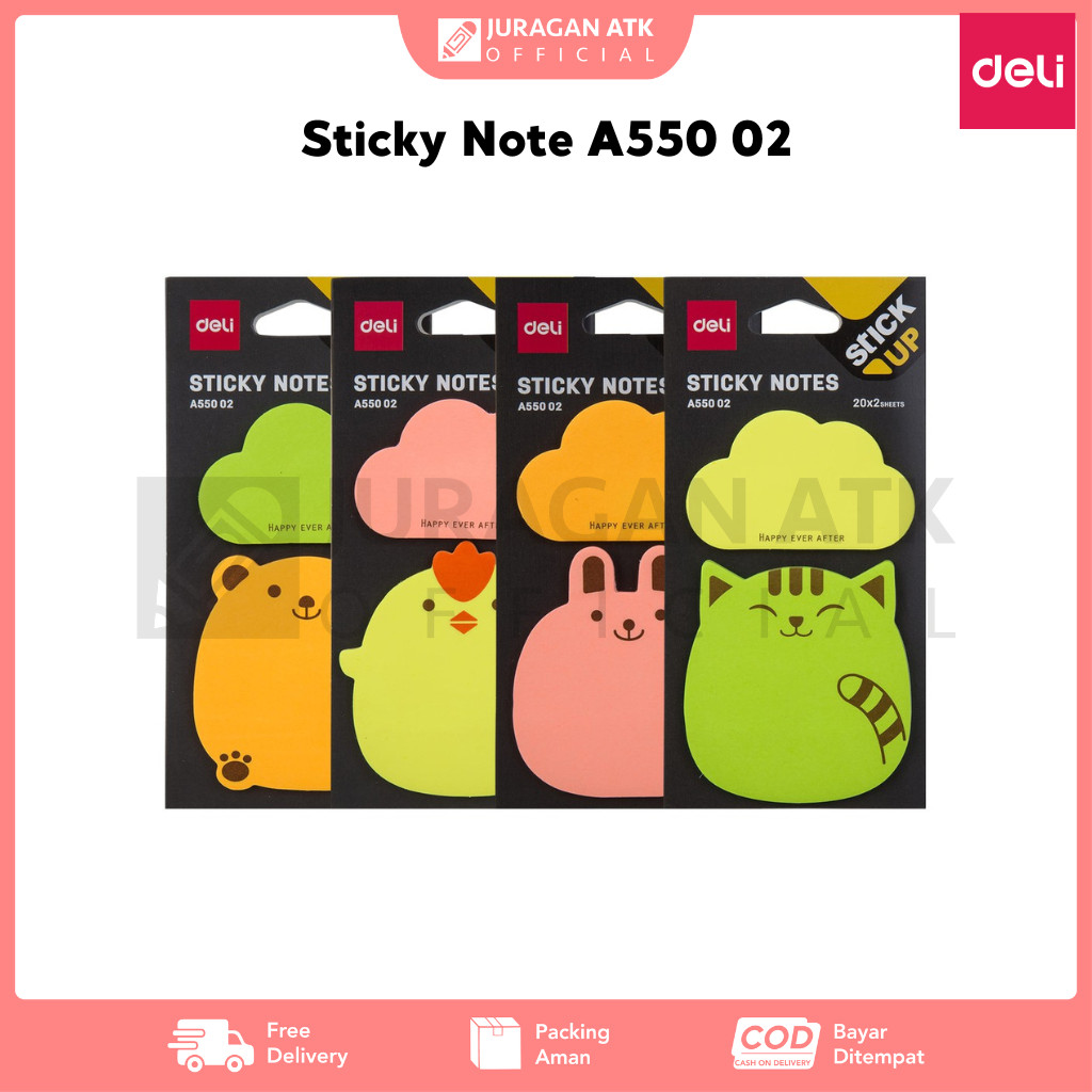 

Sticky Note Deli A550 02 Memo Tempel 2 x 20 Lembar Deli A550 02