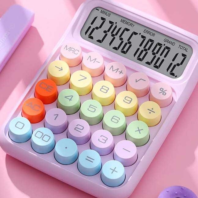 

YUH Kalkulator Rainbow Kincizen KC-817 - Calculator Pastel Tombol Fancy Korea