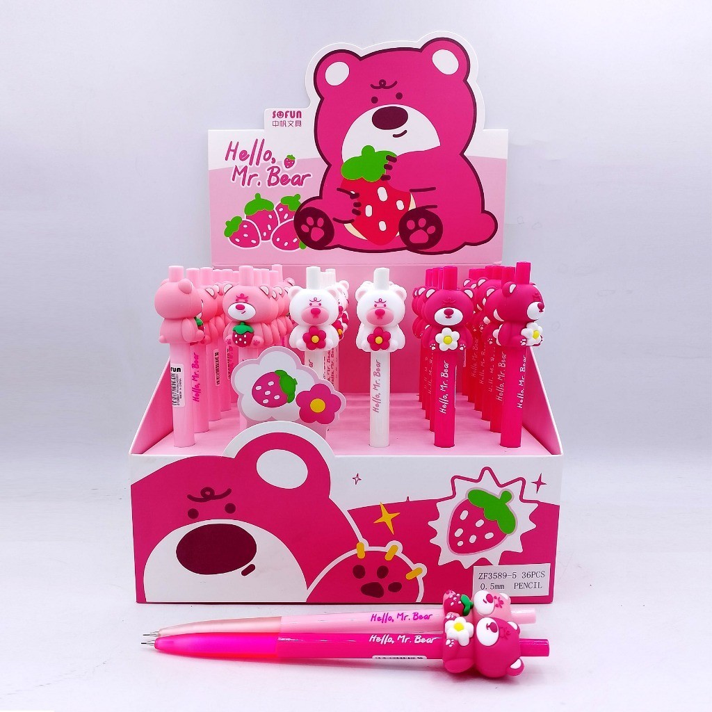 

SOFUN MECHANICAL PENCIL ZF3589-5 - Pensil Mekanik Fancy Karakter Motif Hello Mr. Bear