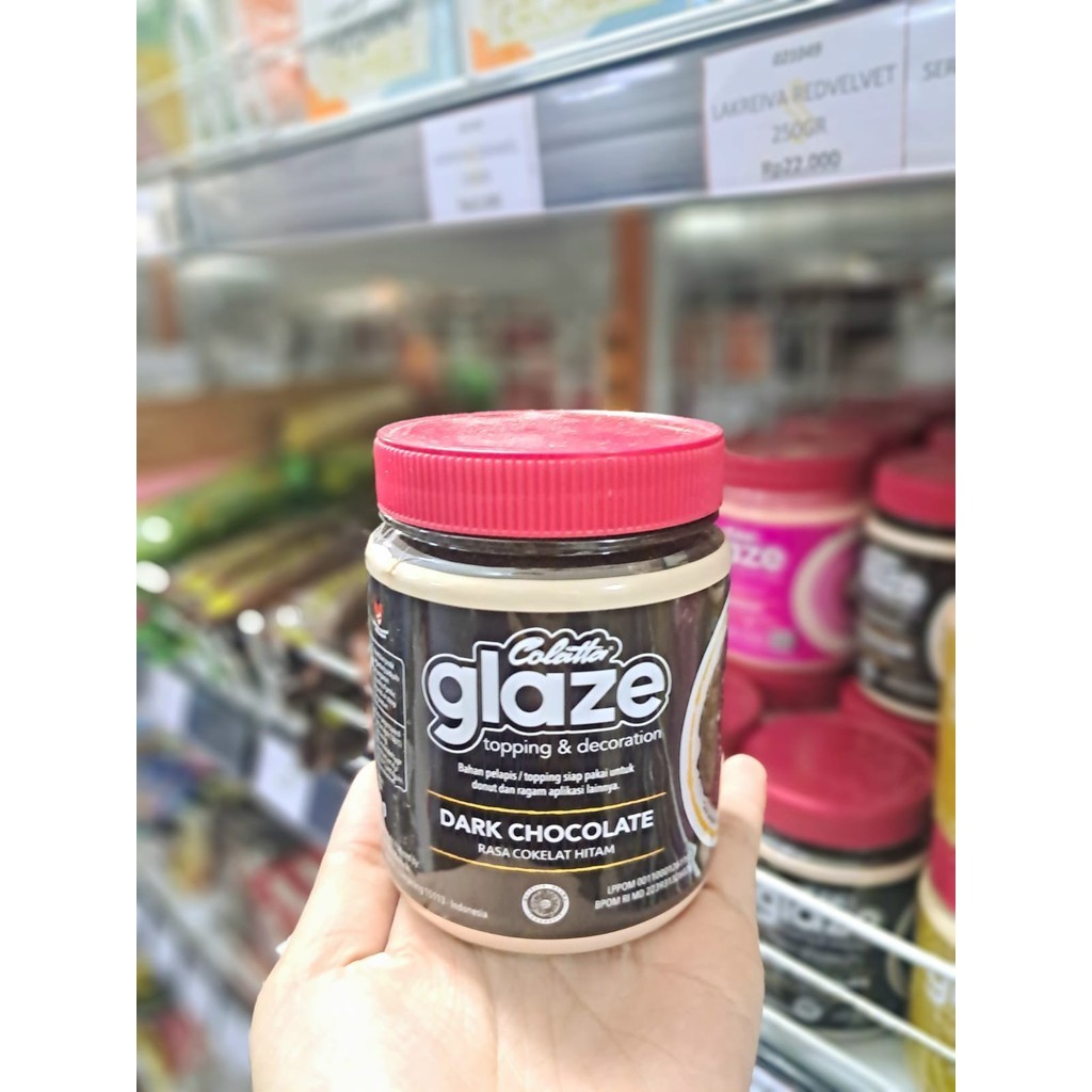 

colatta glaze kemasan 250gr jar rasa coklat, tiramisu, strawberry.