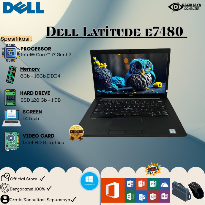 Laptop DELL LATITUDE Core i5 / i7 Ram 8GB Ssd 256GB Murah Bergaransi