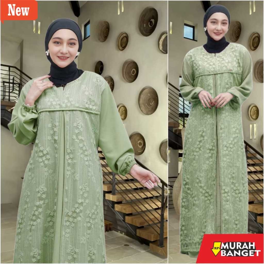 Gamis pesta- AMANDA DRESS / GAMIS KONDANGAN MEWAH CRINKLE MIX BRUKAT TERMURAH / GAMIS JUMBO OVERSIZE
