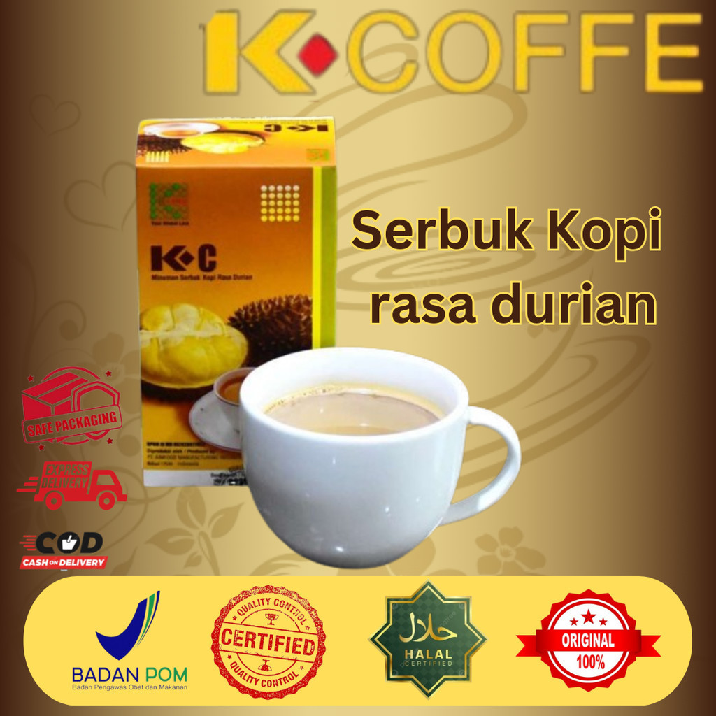 

K-COFFE - Kopi serbuk rasa durian - 1 Box @20 sachet @21 mg