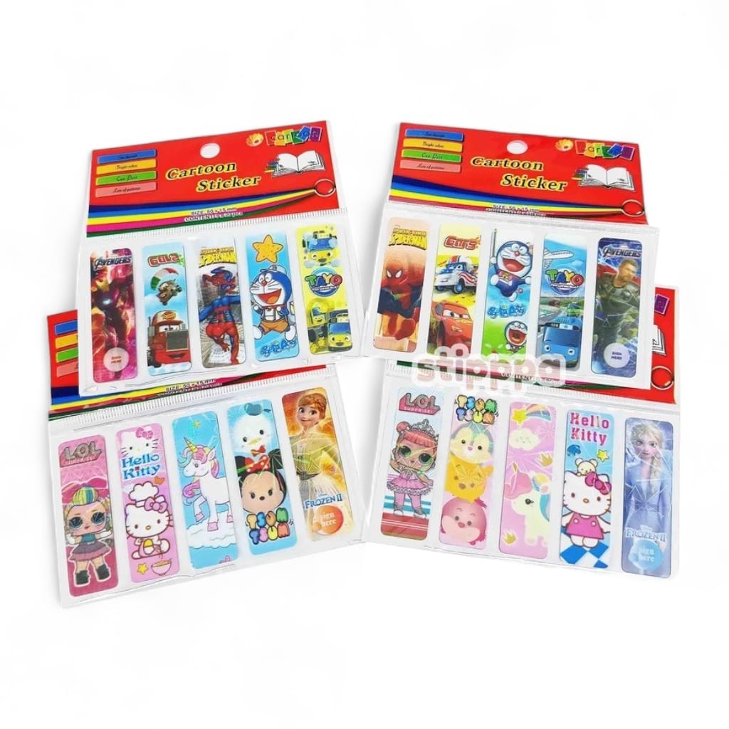 

STIPA 1 Pack Sticky Notes Hologram Karakter Pembatas Buku Kertas 1 Pak Isi 100 Lembar